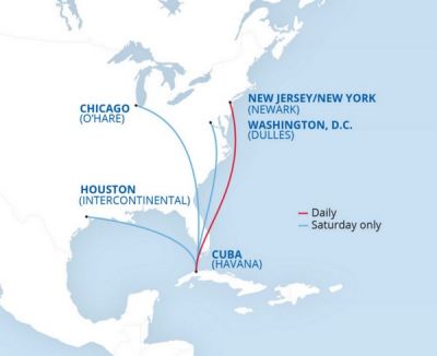 United Airlines solicita atender Cuba desde sus cuatro principales hubs